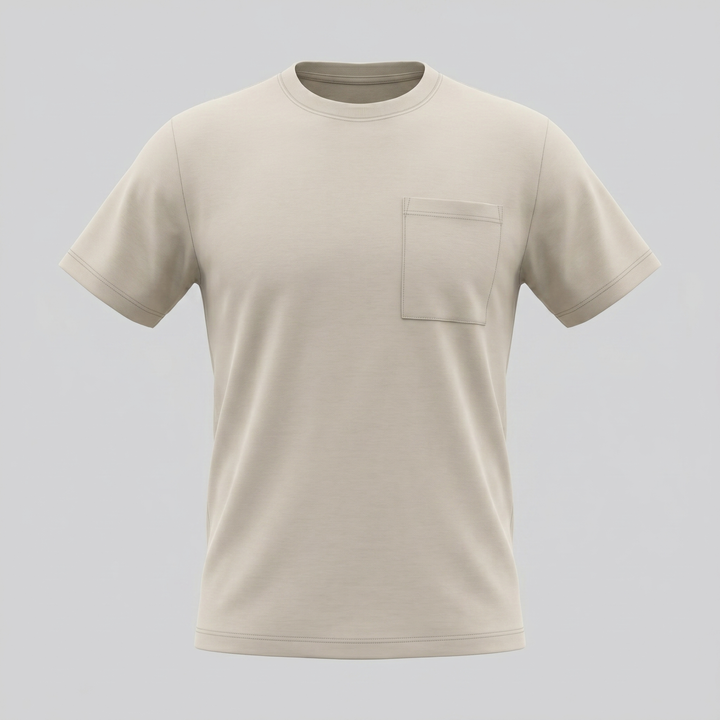 T-Shirt Heren Relaxed Fit Borststak Casual
