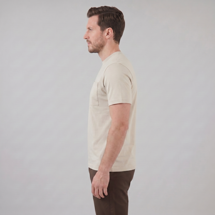 T-Shirt Heren Relaxed Fit Borststak Casual