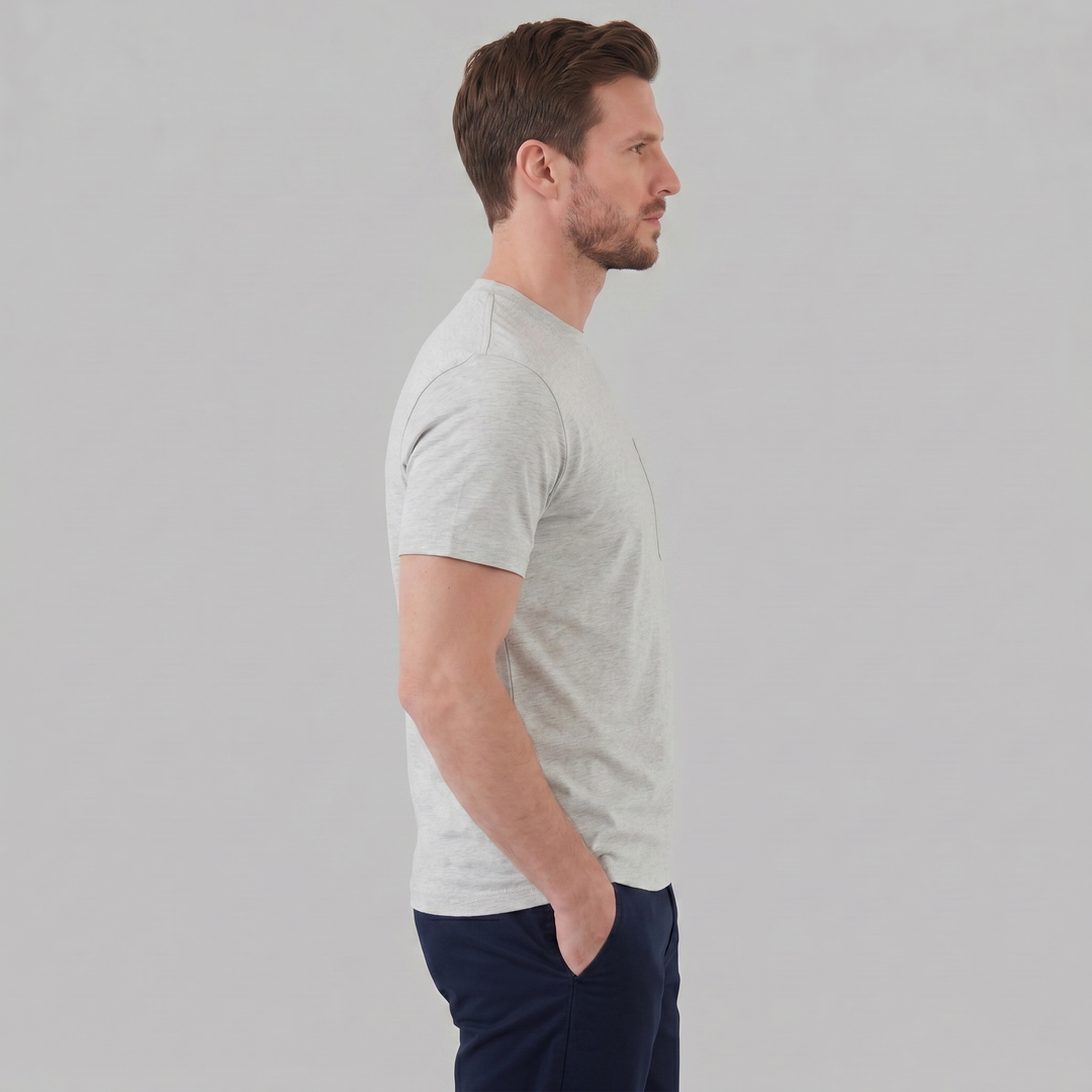T-Shirt Heren Relaxed Fit Borststak Casual