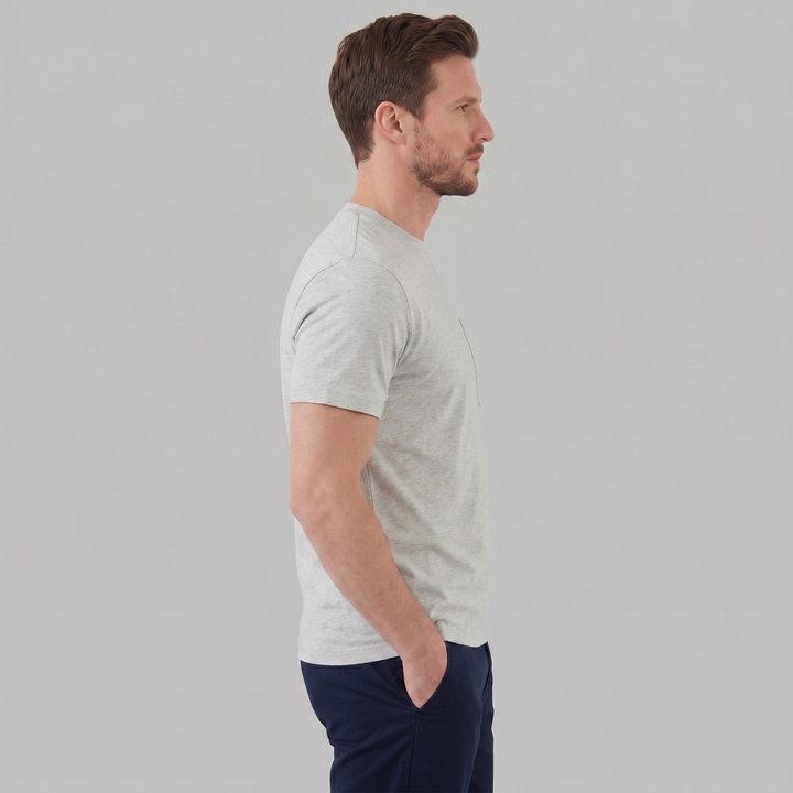 T-Shirt Heren Relaxed Fit Borststak Casual