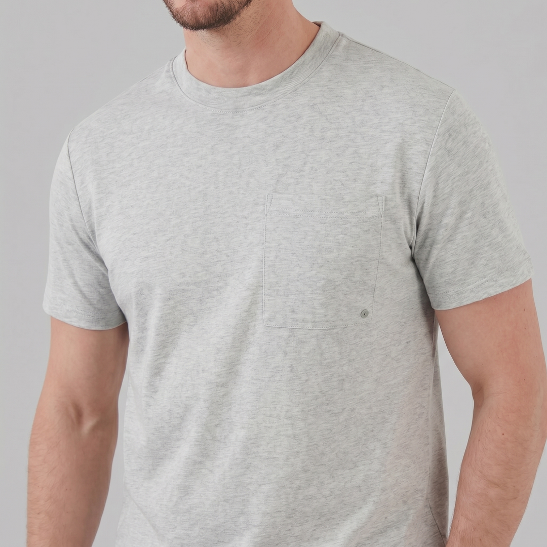 T-Shirt Heren Relaxed Fit Borststak Casual