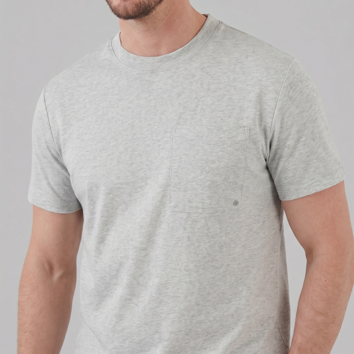 T-Shirt Heren Relaxed Fit Borststak Casual