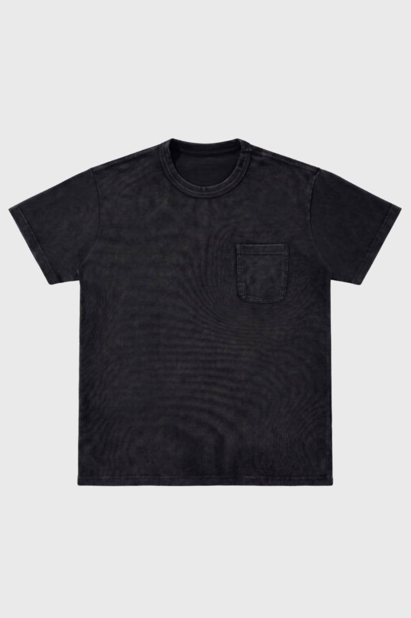 T-Shirt Heren - Vintage Washed met Borstzak | Relaxed Casual