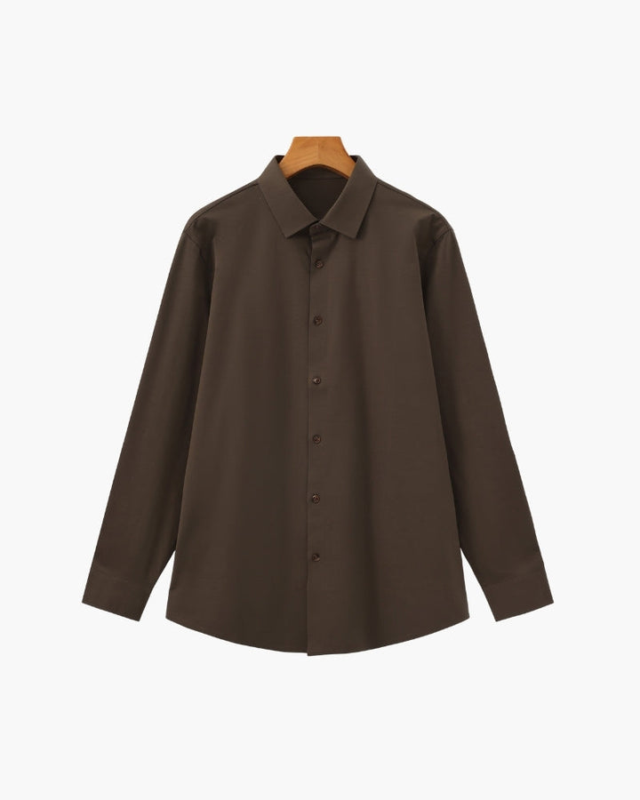 Tailored Shirt Heren Katoen Elastisch Casual Formeel