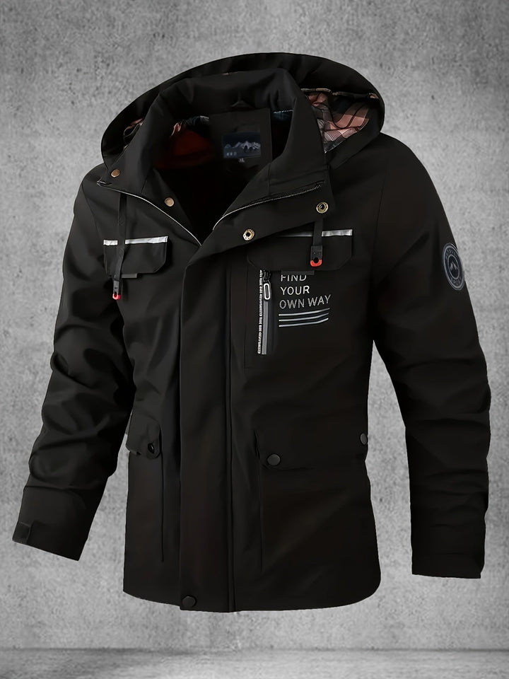 Thijs | Waterdichte & winddichte heren softshell jas met capuchon en meerdere zakken