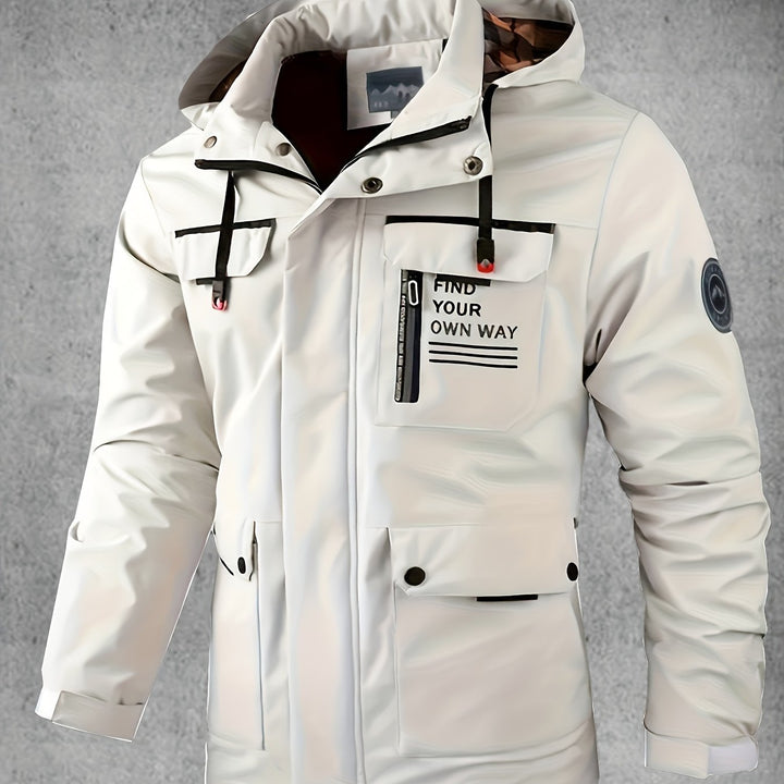Thijs | Waterdichte & winddichte heren softshell jas met capuchon en meerdere zakken