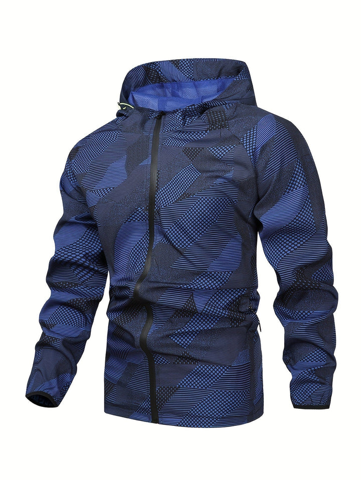 Tom | Kleurblok gehoodiede zip-up jas voor heren