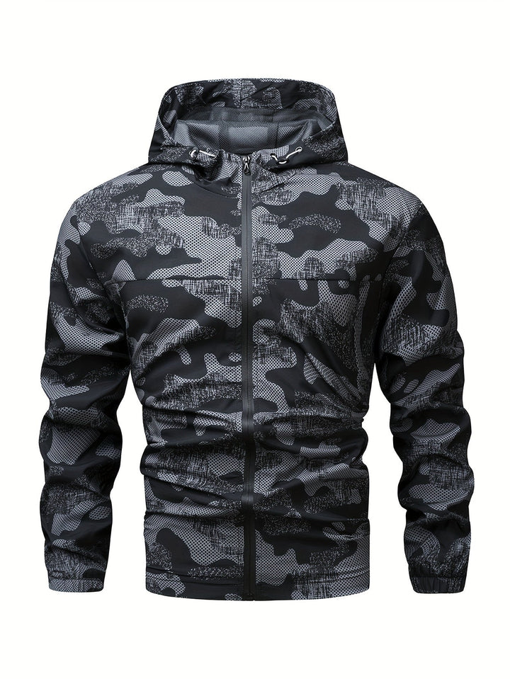 Tom | Kleurblok gehoodiede zip-up jas voor heren