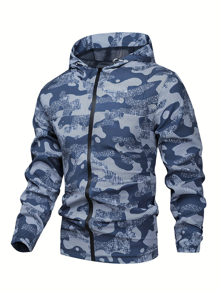 Tom | Kleurblok gehoodiede zip-up jas voor heren