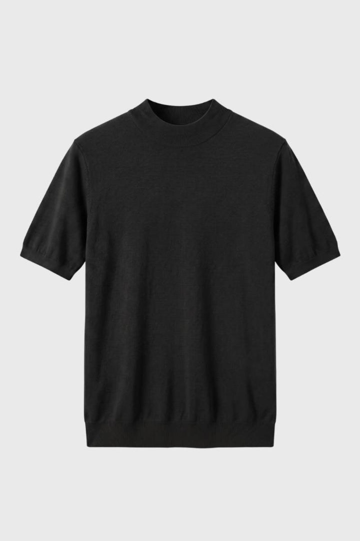 T-Shirt Heren - Fijngebreid Korte Mouw met Opstaande Kraag | Casual