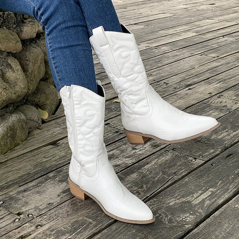 Stijlvolle Western Laarzen Met Blokhak Voor Dames
