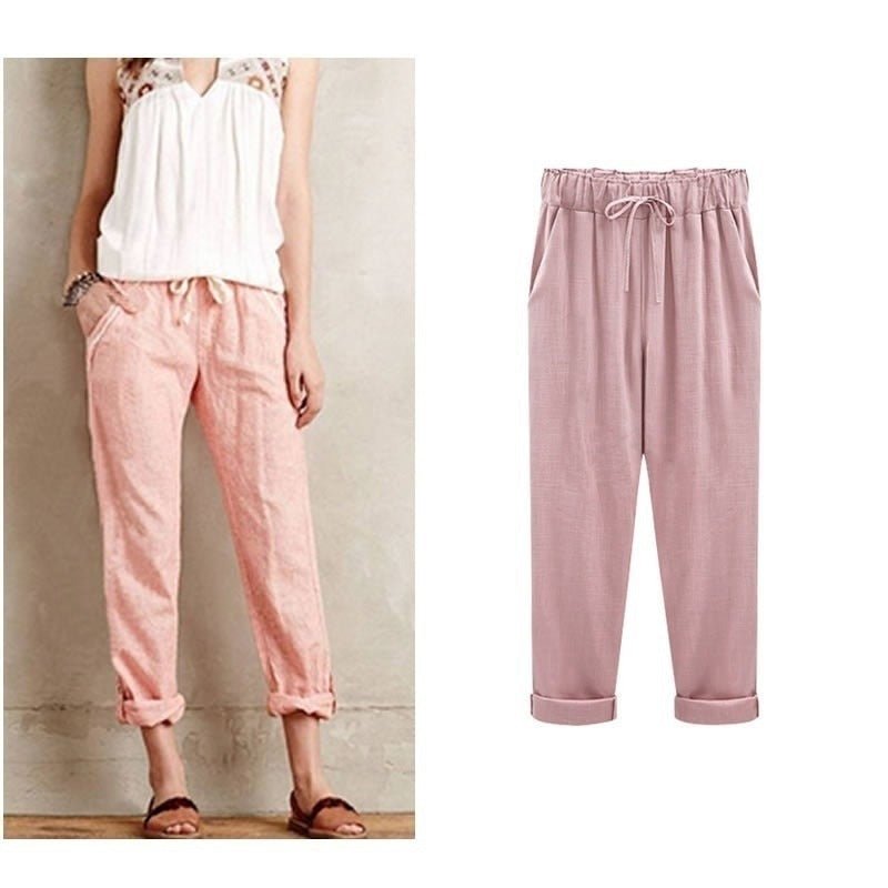 Luchtige Broek Met Elastische Taille En Taps Toelopende Pijpen