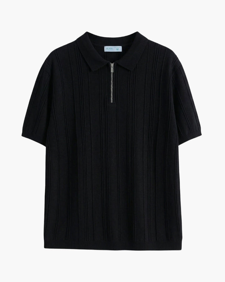 Zip-Up Polo Heren Casual Dagelijks Comfort Gebreide Knit